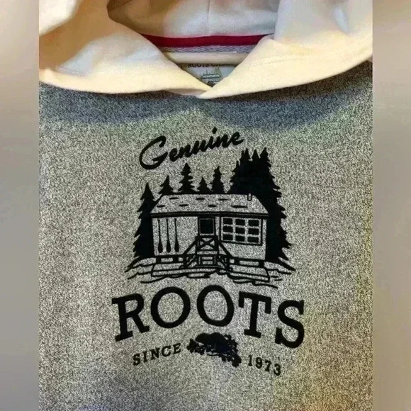 🆕 NWT! ROOTS Cabin Kanga Hoodie | Gray Oat Pepper | Size 2XL Girl’s/Youth - Picture 7 of 11